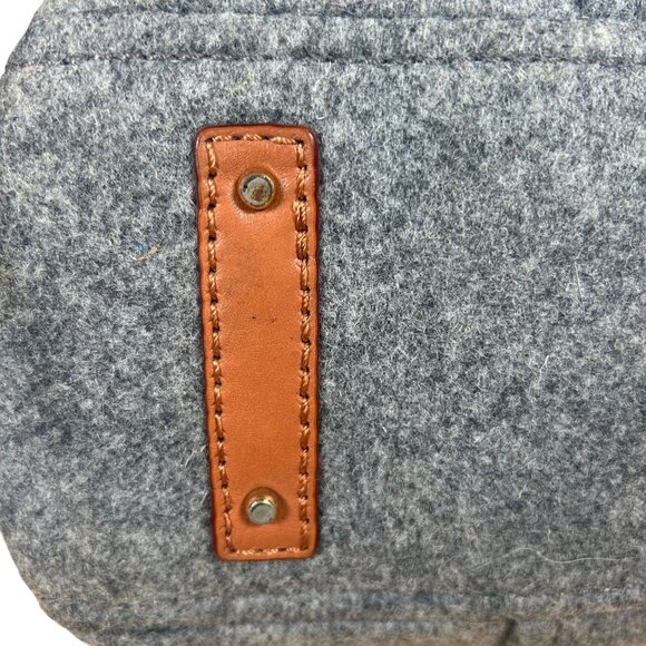 Kate Spade Quinn Wool Toggle Satchel Handbag with Leather Trim in Gray & Tan EUC - Picture 6 of 14